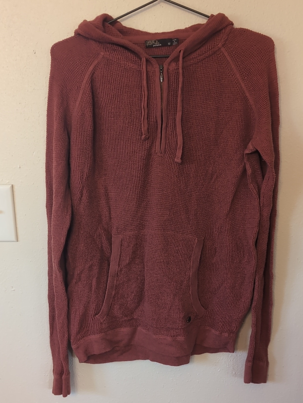 Prana Women's Zip-Up Hooded Sweater in Orange M